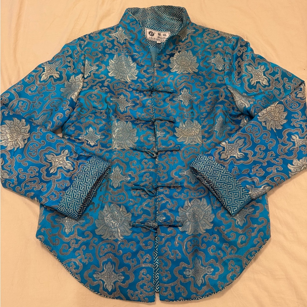LianSin Teal and Gold Patterned Jacket